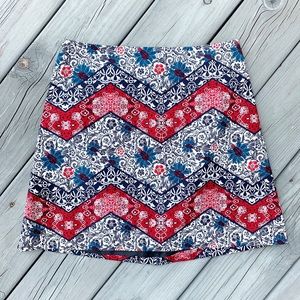 NWT EXPRESS Chevron Floral Mini Skirt Size 8